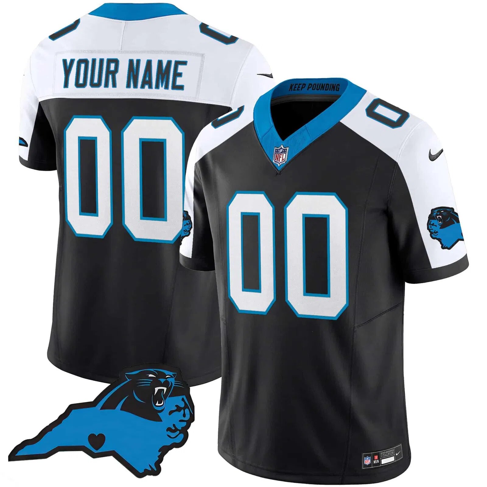 Men Carolina Panthers Black 2024 Nike Vapor Limited Custom NFL Jersey->customized nfl jersey->Custom Jersey